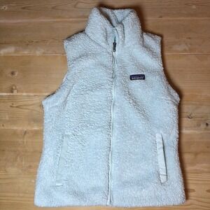 Patagonia Los Gatos Fleece Vest Sherpa Fuzzy Full Zip Thermal Blue Womens Small